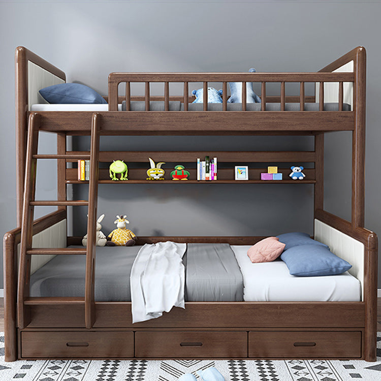 Mid-Century Modern Bunk Bed Gender Neutral Solid Wood Kids Bed