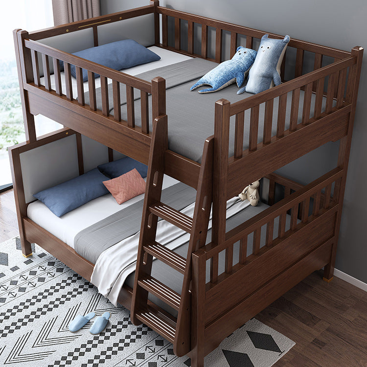 Mid-Century Modern Bunk Bed Gender Neutral Solid Wood Kids Bed