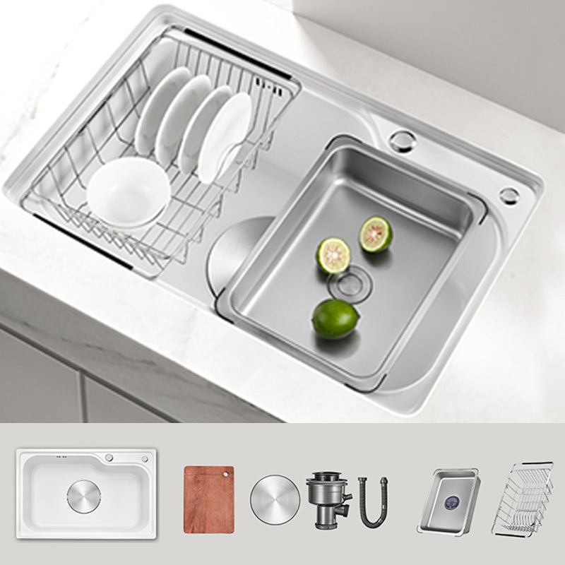 Contemporary Style Kitchen Sink Kitchen Sink with Basket Strainer