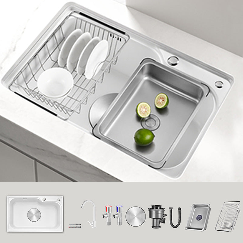 Contemporary Style Kitchen Sink Kitchen Sink with Basket Strainer