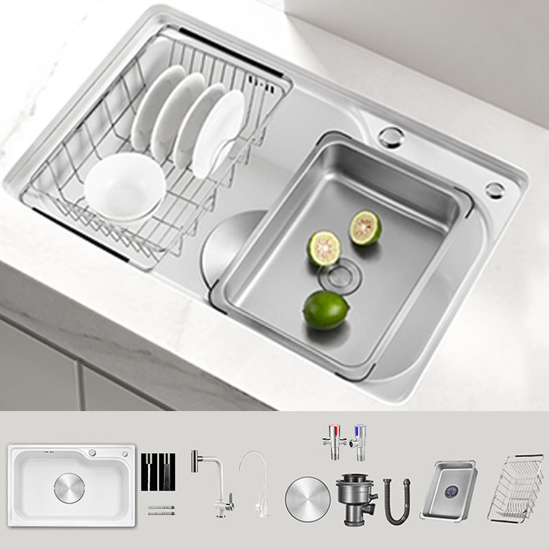 Contemporary Style Kitchen Sink Kitchen Sink with Basket Strainer