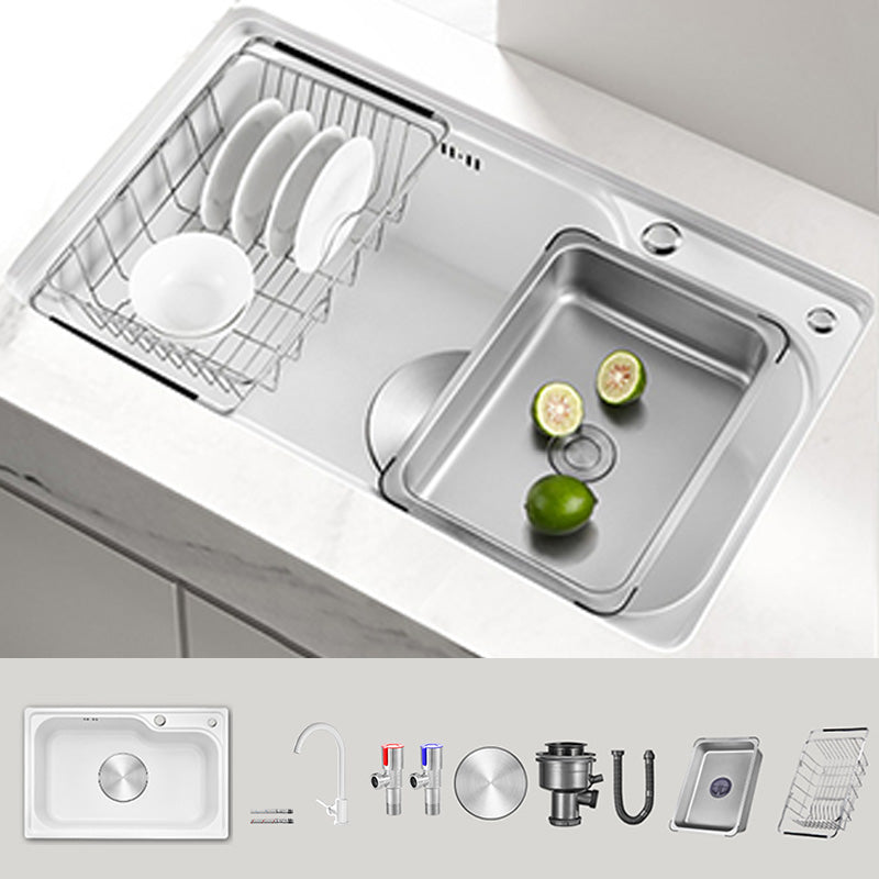 Contemporary Style Kitchen Sink Kitchen Sink with Basket Strainer