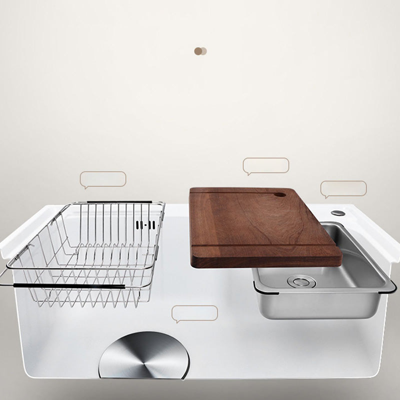 Contemporary Style Kitchen Sink Kitchen Sink with Basket Strainer