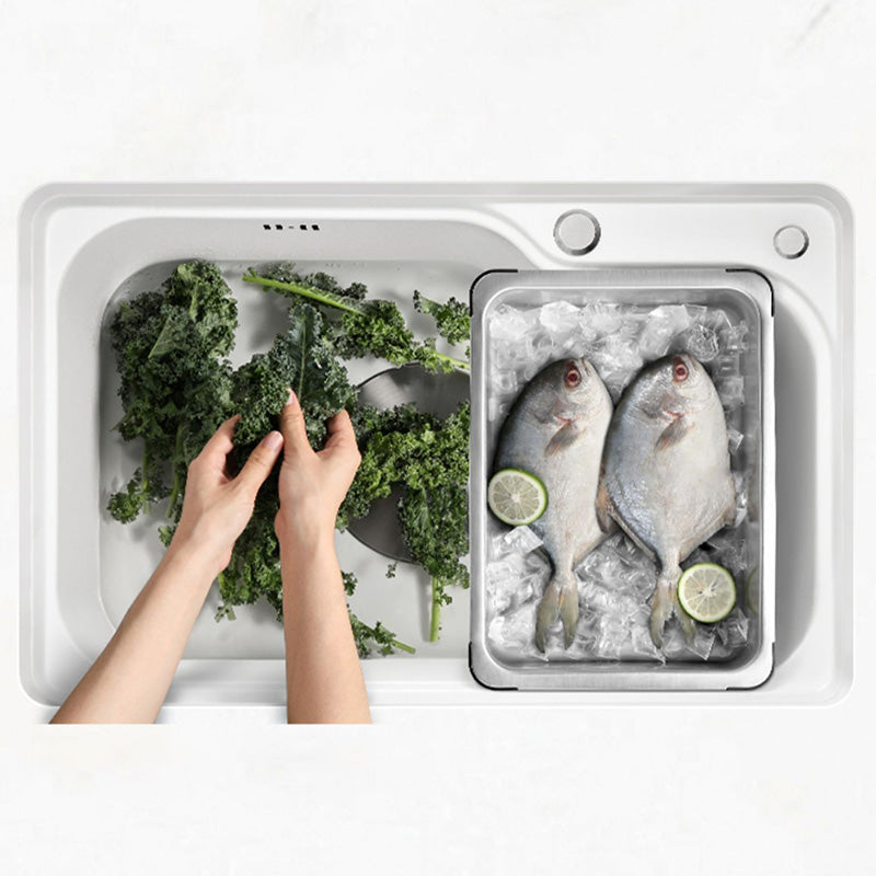 Contemporary Style Kitchen Sink Kitchen Sink with Basket Strainer
