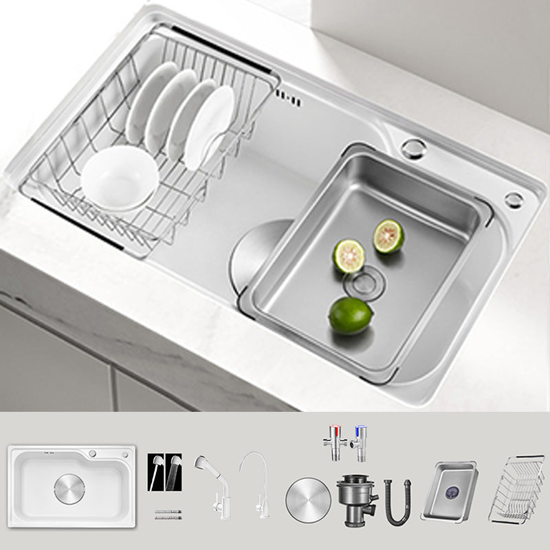 Contemporary Style Kitchen Sink Kitchen Sink with Basket Strainer