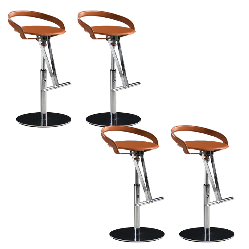 Modern Adjustable Bar Stool Leather Backrest Bar Stools for Dining Room