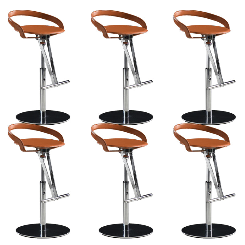 Modern Adjustable Bar Stool Leather Backrest Bar Stools for Dining Room