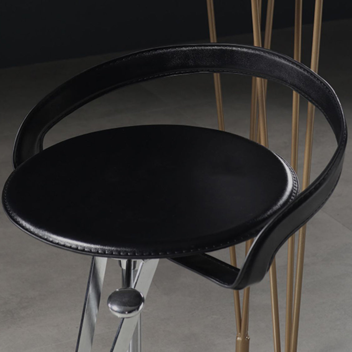 Modern Adjustable Bar Stool Leather Backrest Bar Stools for Dining Room