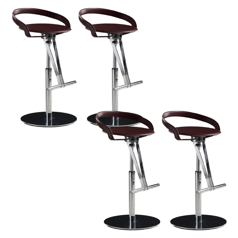 Modern Adjustable Bar Stool Leather Backrest Bar Stools for Dining Room