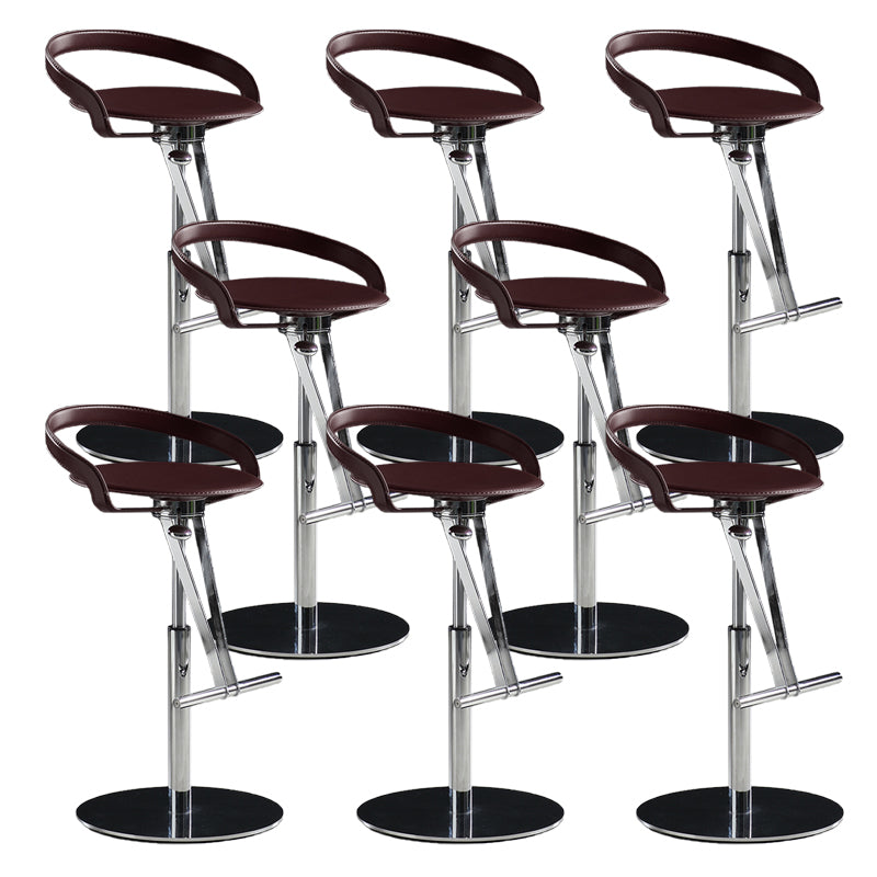 Modern Adjustable Bar Stool Leather Backrest Bar Stools for Dining Room