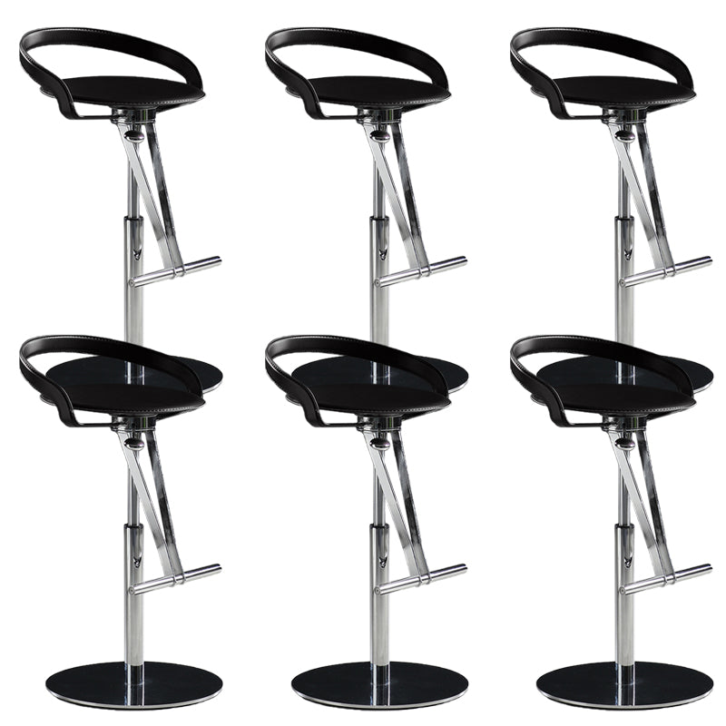Modern Adjustable Bar Stool Leather Backrest Bar Stools for Dining Room