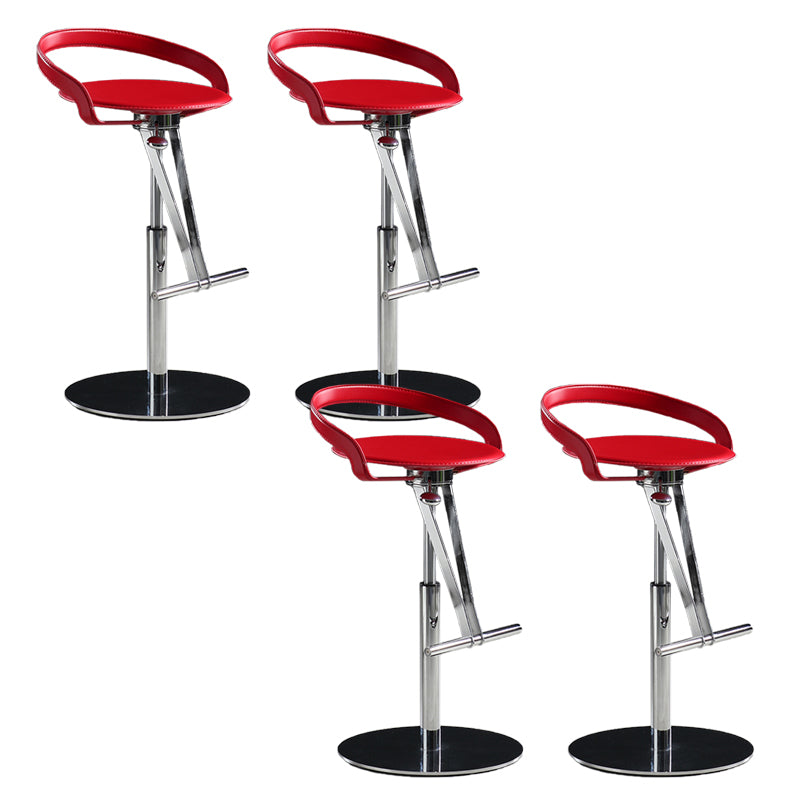 Modern Adjustable Bar Stool Leather Backrest Bar Stools for Dining Room
