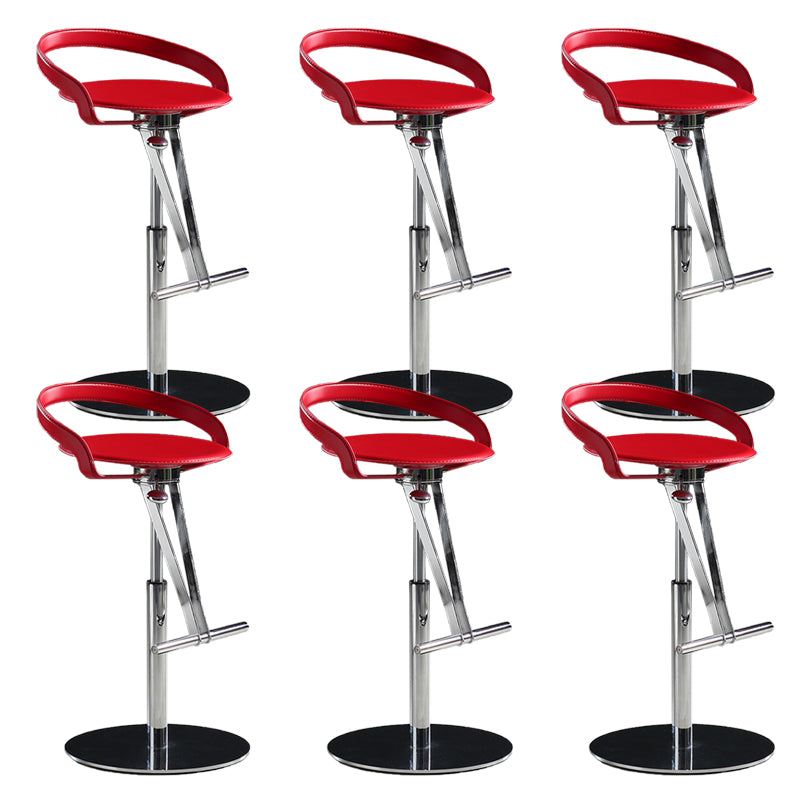 Modern Adjustable Bar Stool Leather Backrest Bar Stools for Dining Room