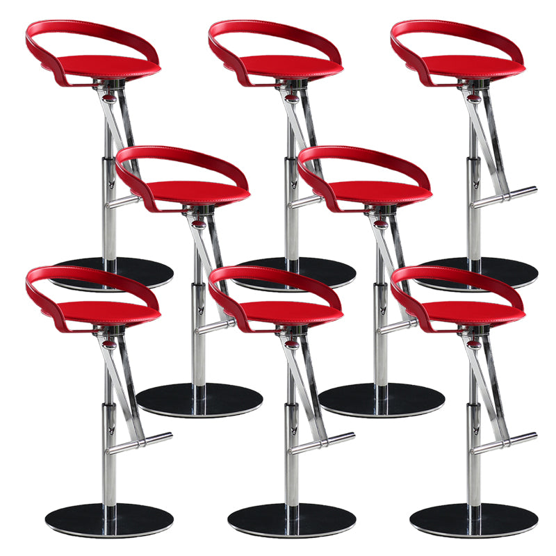 Modern Adjustable Bar Stool Leather Backrest Bar Stools for Dining Room
