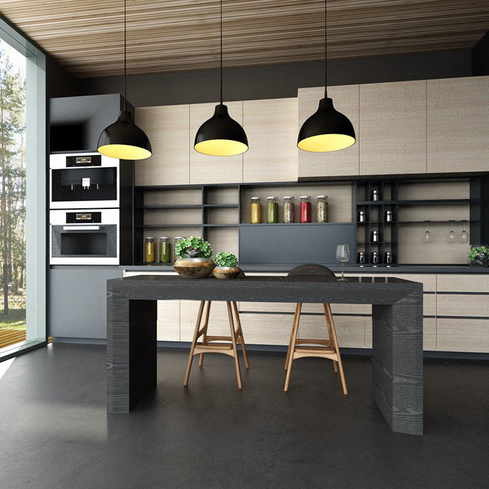 Modern Style Bar Dining Table Rectangle Solid Wood Bar Table for Kitchen