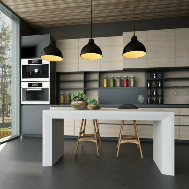 Modern Style Bar Dining Table Rectangle Solid Wood Bar Table for Kitchen