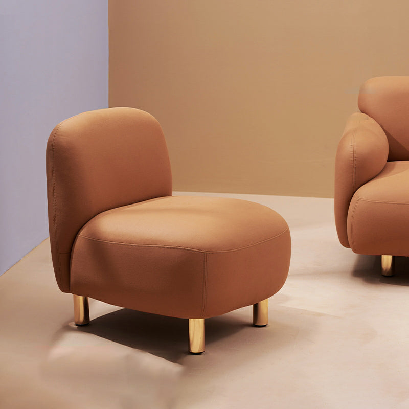 Contemporary Tight Back Slipper Chair with 4 Metal Legs in Faux Leather