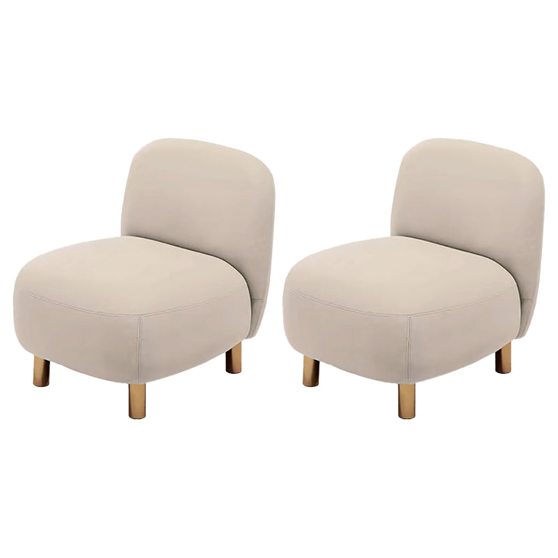 Contemporary Tight Back Slipper Chair with 4 Metal Legs in Faux Leather
