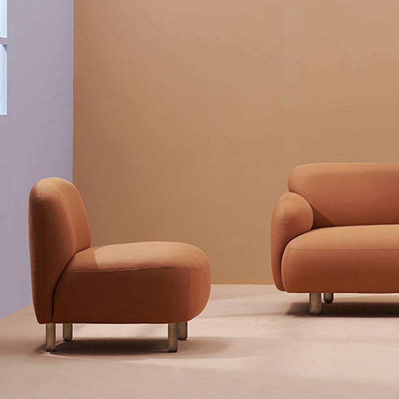 Contemporary Tight Back Slipper Chair with 4 Metal Legs in Faux Leather