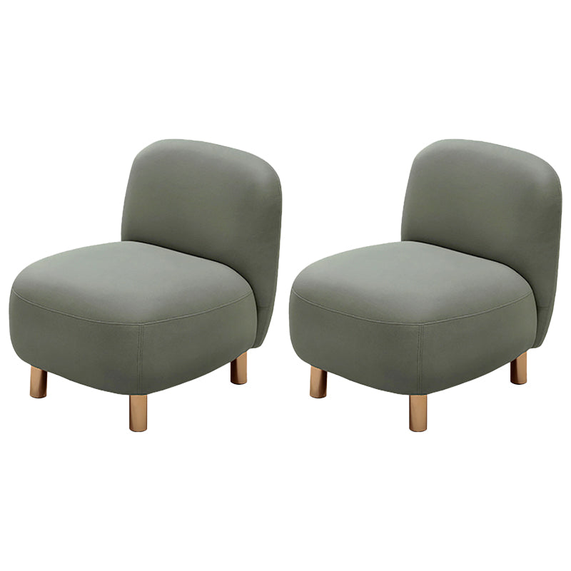 Contemporary Tight Back Slipper Chair with 4 Metal Legs in Faux Leather