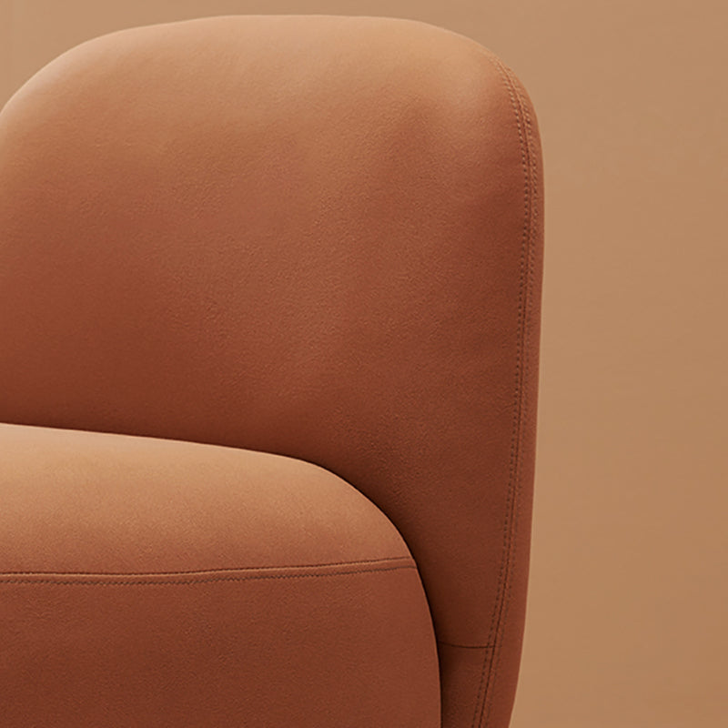 Contemporary Tight Back Slipper Chair with 4 Metal Legs in Faux Leather