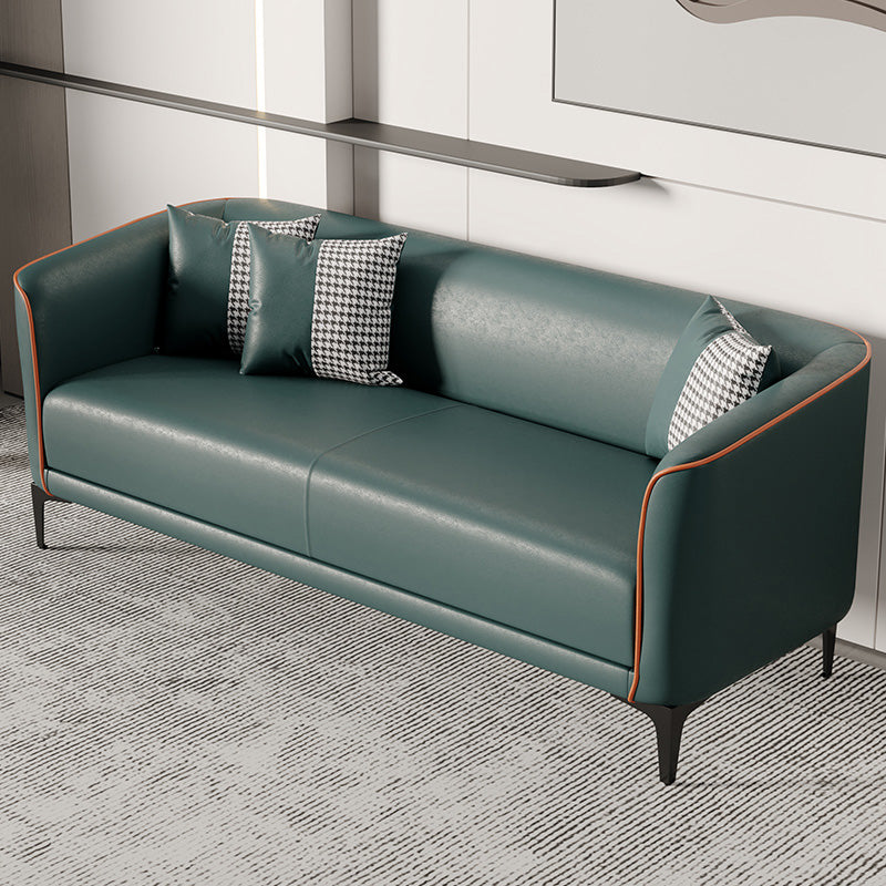 24.8" Wide Faux Leather Sofa Tuxedo Arm Sofa for Living Room