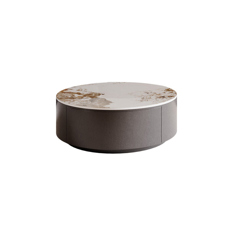 Slate Nesting Coffee Table Set Pedestal Cocktail Table with Drawers