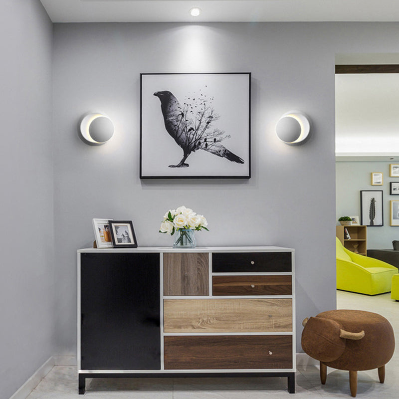 Round Shape Metal Wall Sconces Modern 1-Light Wall Mount Light Fixture