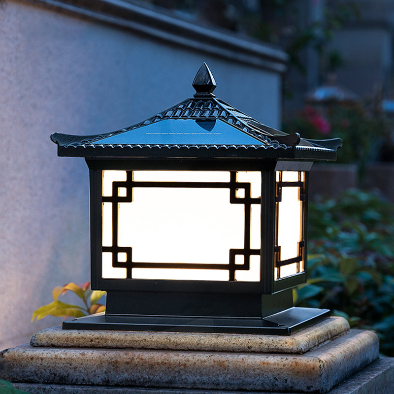 Modern Pillar Lamp Minimalist LED Solar Lighting Fixture for Garden