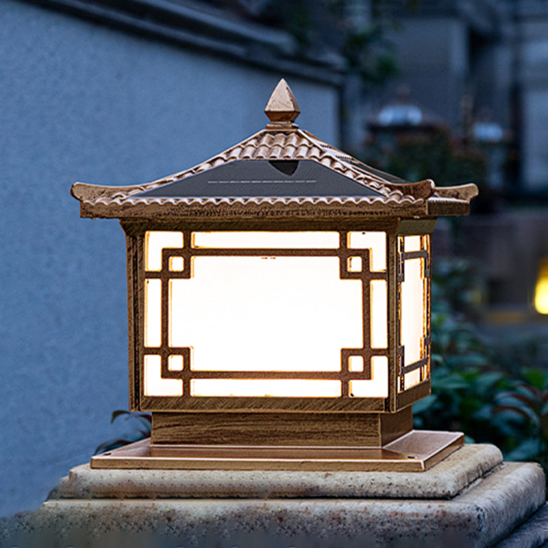 Modern Pillar Lamp Minimalist LED Solar Lighting Fixture for Garden