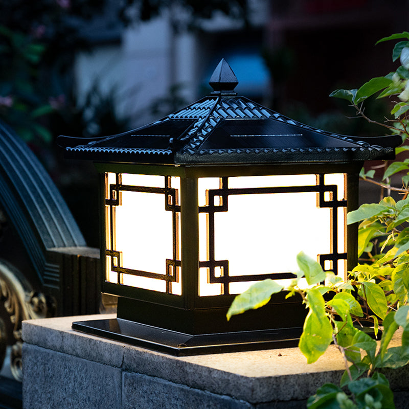 Modern Pillar Lamp Minimalist LED Solar Lighting Fixture for Garden