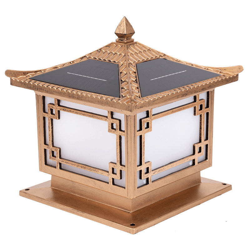 Modern Pillar Lamp Minimalist LED Solar Lighting Fixture for Garden