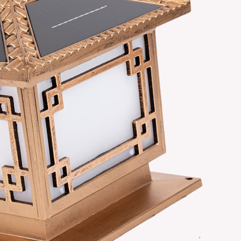 Modern Pillar Lamp Minimalist LED Solar Lighting Fixture for Garden