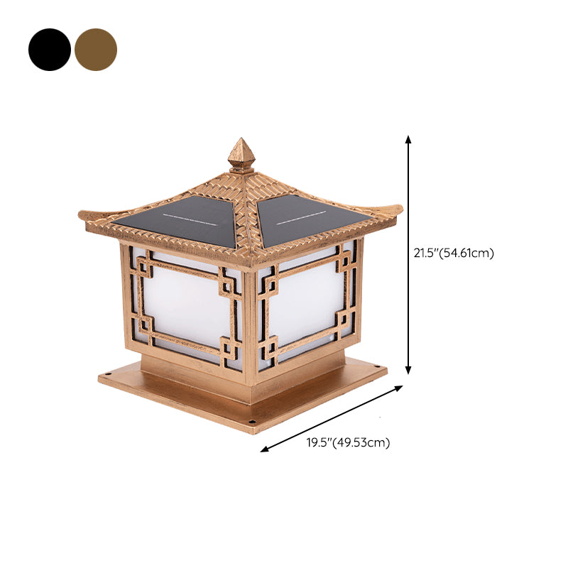 Modern Pillar Lamp Minimalist LED Solar Lighting Fixture for Garden