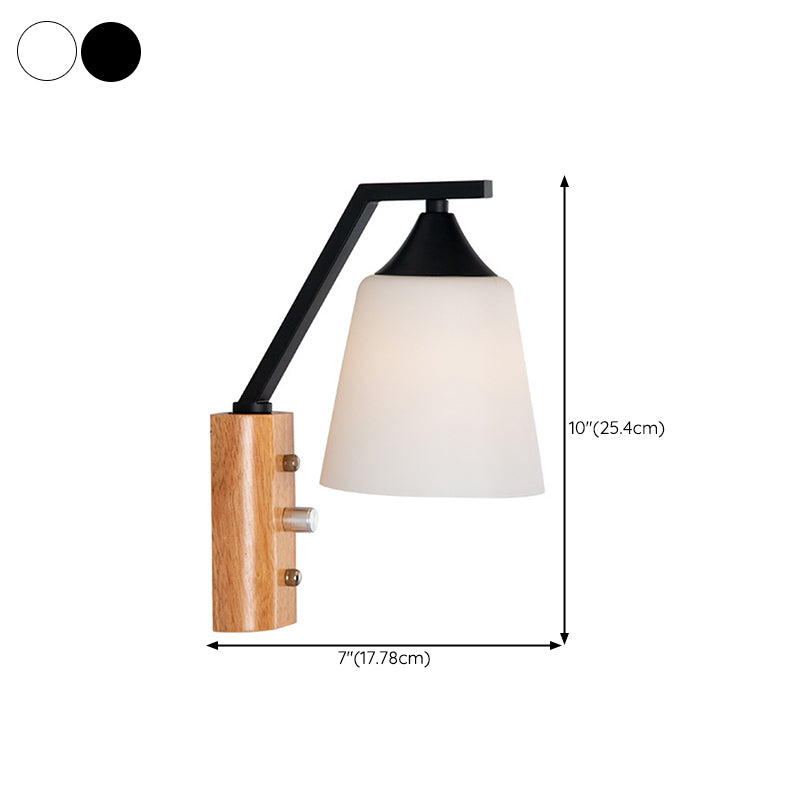 Wood Bath Vanity Lighting Modernism Black/White Light for Bathroom