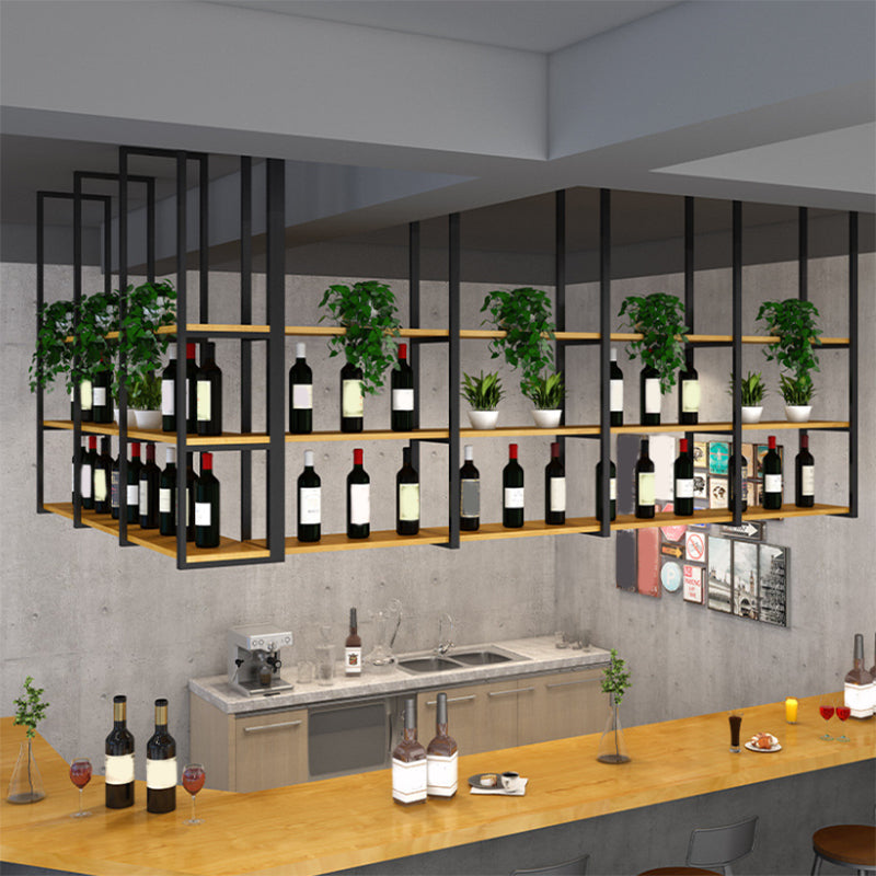 Contemporary Wooden Bookshelf Closed Back Floating Natural Bookcase