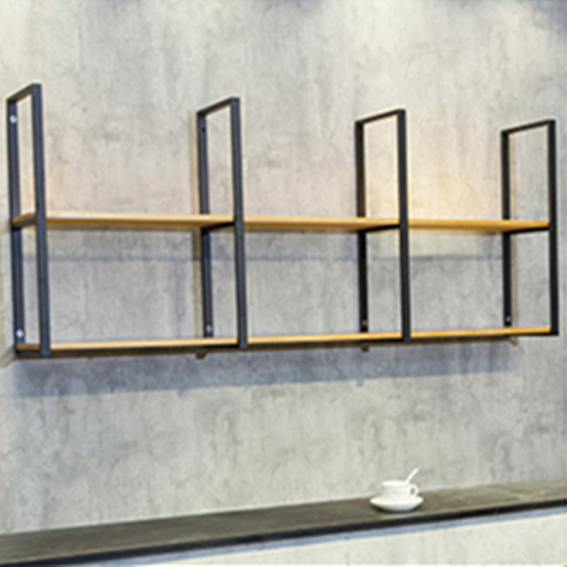 Contemporary Wooden Bookshelf Closed Back Floating Natural Bookcase