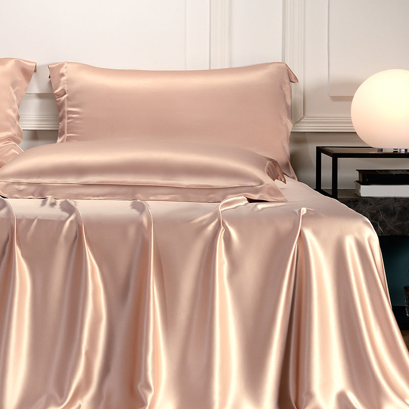 Elegant Silk Bed Sheet Wrinkle Resistant Non-Pilling Soft Bed Sheet