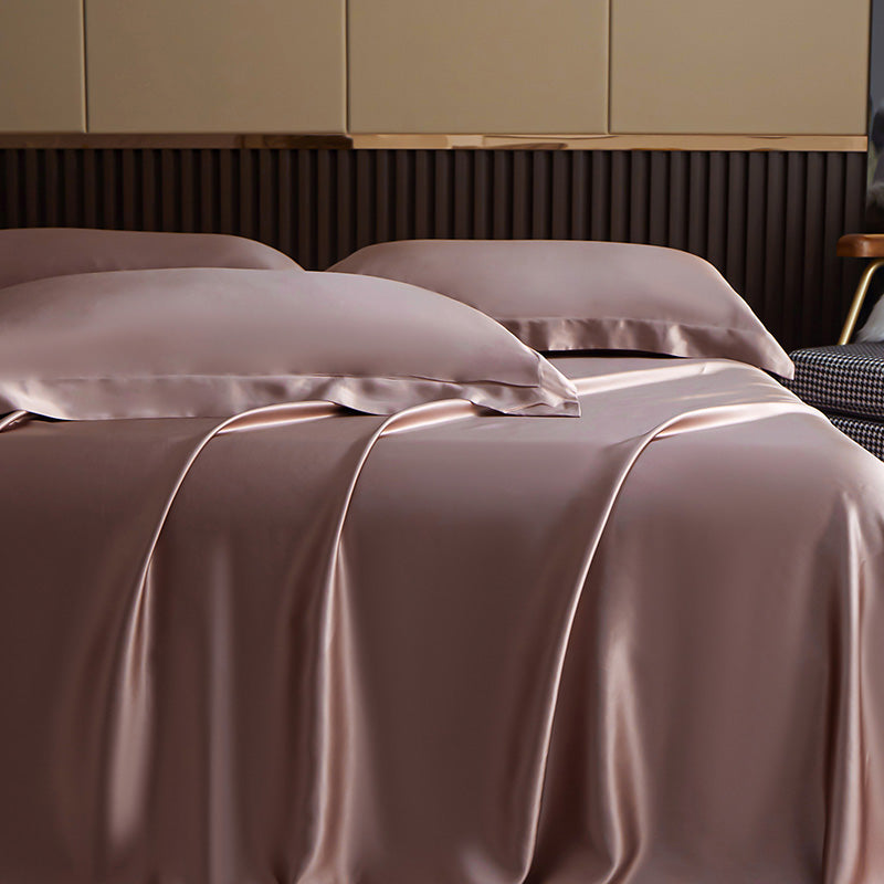 Elegant Silk Bed Sheet Wrinkle Resistant Non-Pilling Soft Bed Sheet