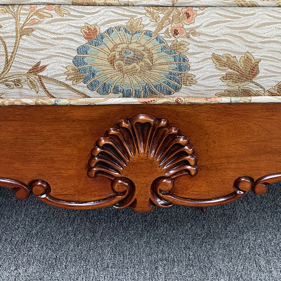 French Country Upholstered Chaise Lounge Couch Rolled Arms Chaise Lounge Chair