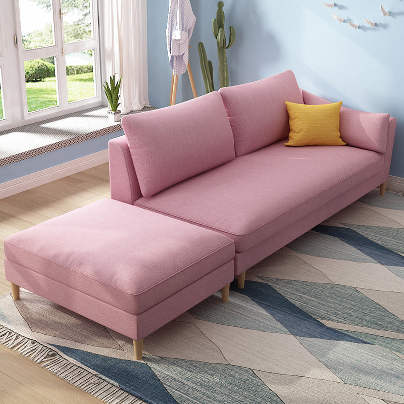 Scandinavian Upholstered Lounge Chair Square Arms Chaise for Living Room