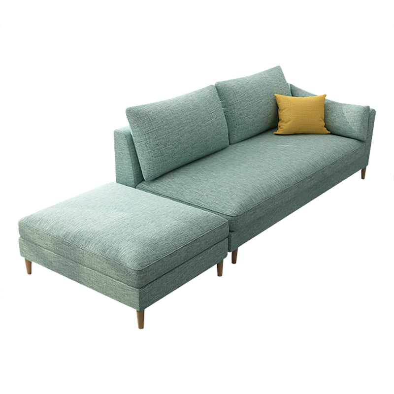 Scandinavian Upholstered Lounge Chair Square Arms Chaise for Living Room