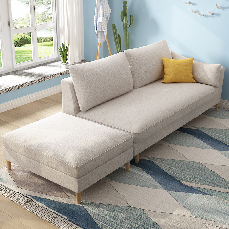 Scandinavian Upholstered Lounge Chair Square Arms Chaise for Living Room