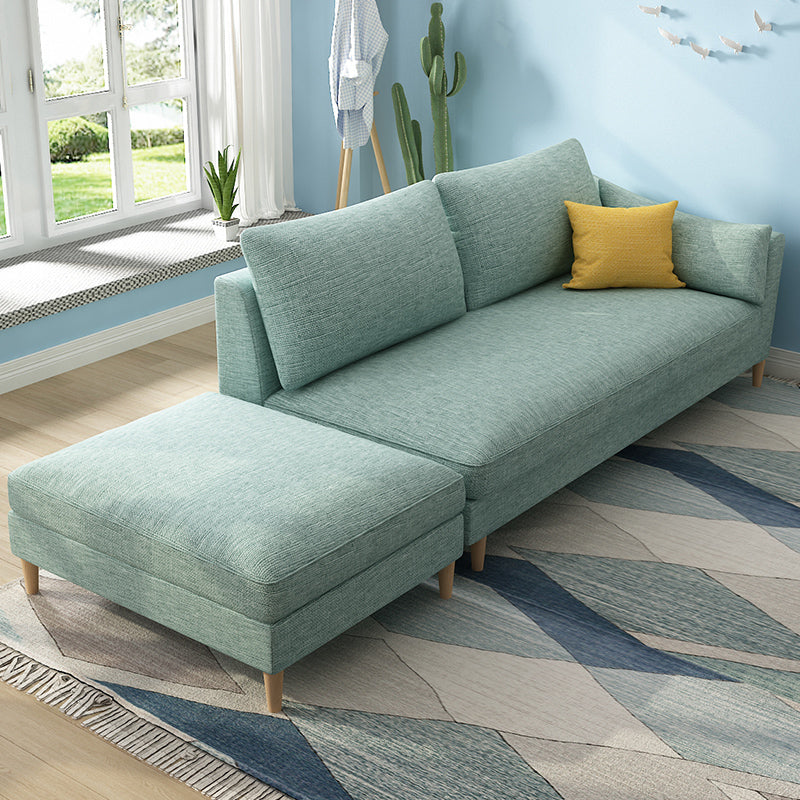 Scandinavian Upholstered Lounge Chair Square Arms Chaise for Living Room