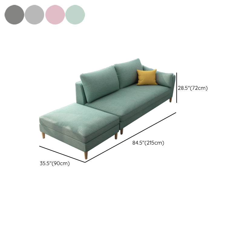 Scandinavian Upholstered Lounge Chair Square Arms Chaise for Living Room