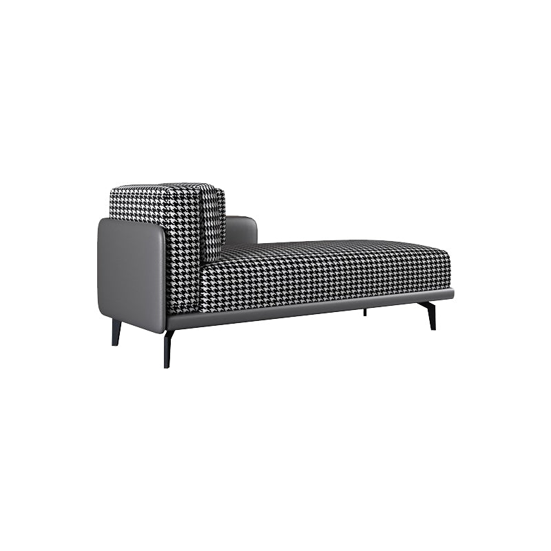 Cushioned Chaise Lounge Houndstooth Chaise Lounge Sofa with Arm