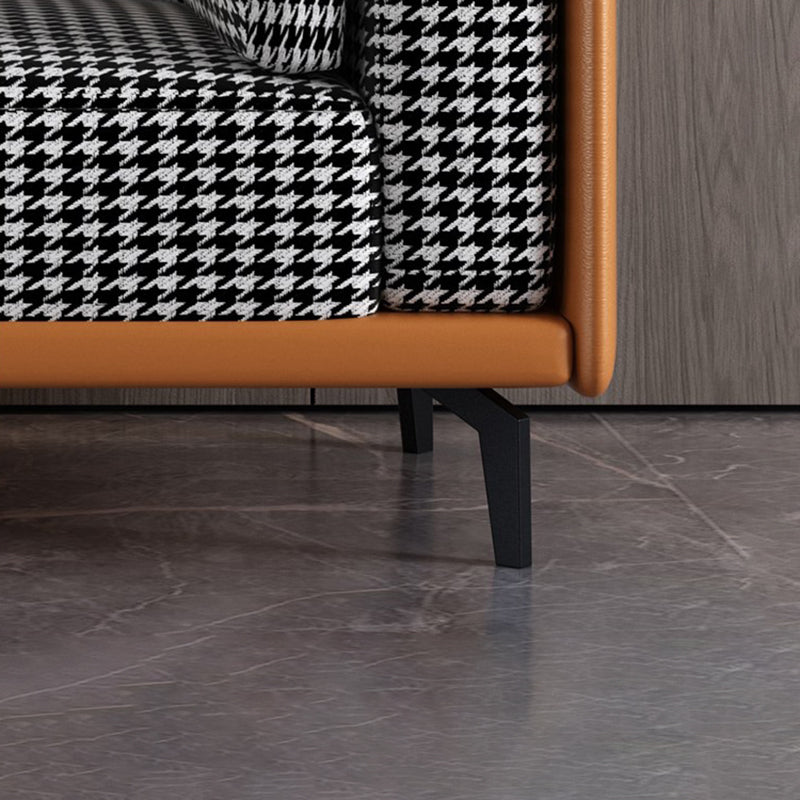 Cushioned Chaise Lounge Houndstooth Chaise Lounge Sofa with Arm