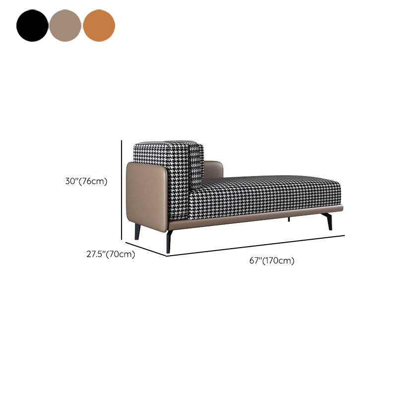 Cushioned Chaise Lounge Houndstooth Chaise Lounge Sofa with Arm