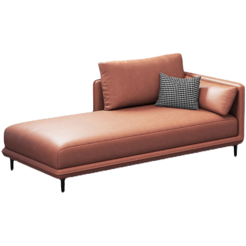Contemporary One Armed Accent Chair Faux Leather Square Arms Chaise