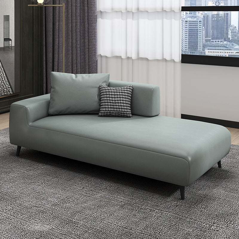 One Armed Faux Leather Accent Chair Modern Square Arms Chaise